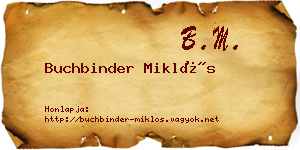 Buchbinder Miklós névjegykártya