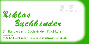miklos buchbinder business card